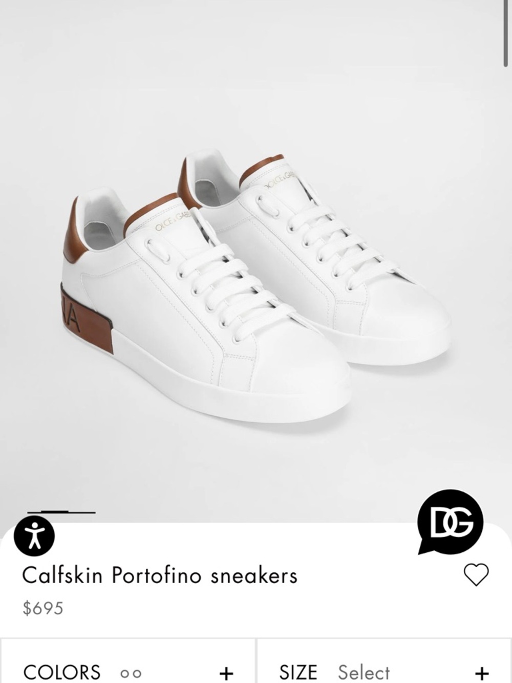 Dolce & Gabbana White and Brown Calfskin Low-Top Sneakers